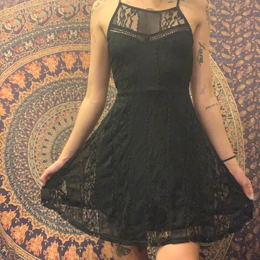 Black lace dress